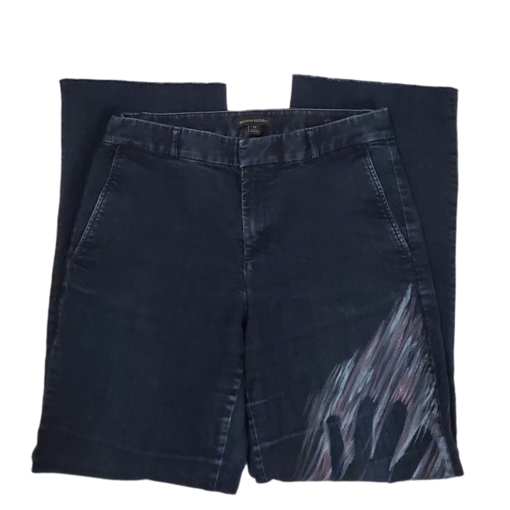 Banana Republic Dark Wash Logan Hand Print Jeans